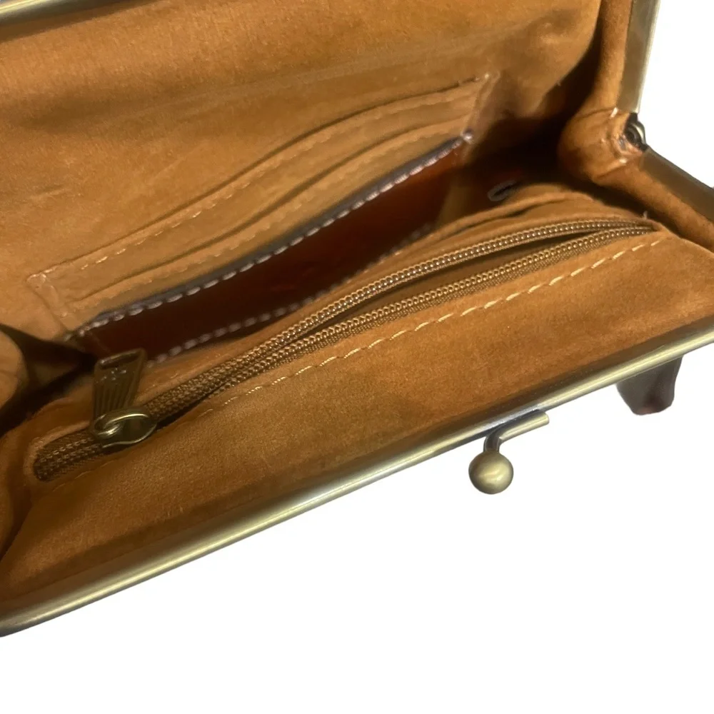 Patricia‎ Nash NEW Leather Brown Purrse Removable Strap 8 x 6 x 1